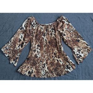 Vintage 90s Y2K Cheetah Leapord Print Flowy Volup Plus Size XL-3X Glittery Fairy